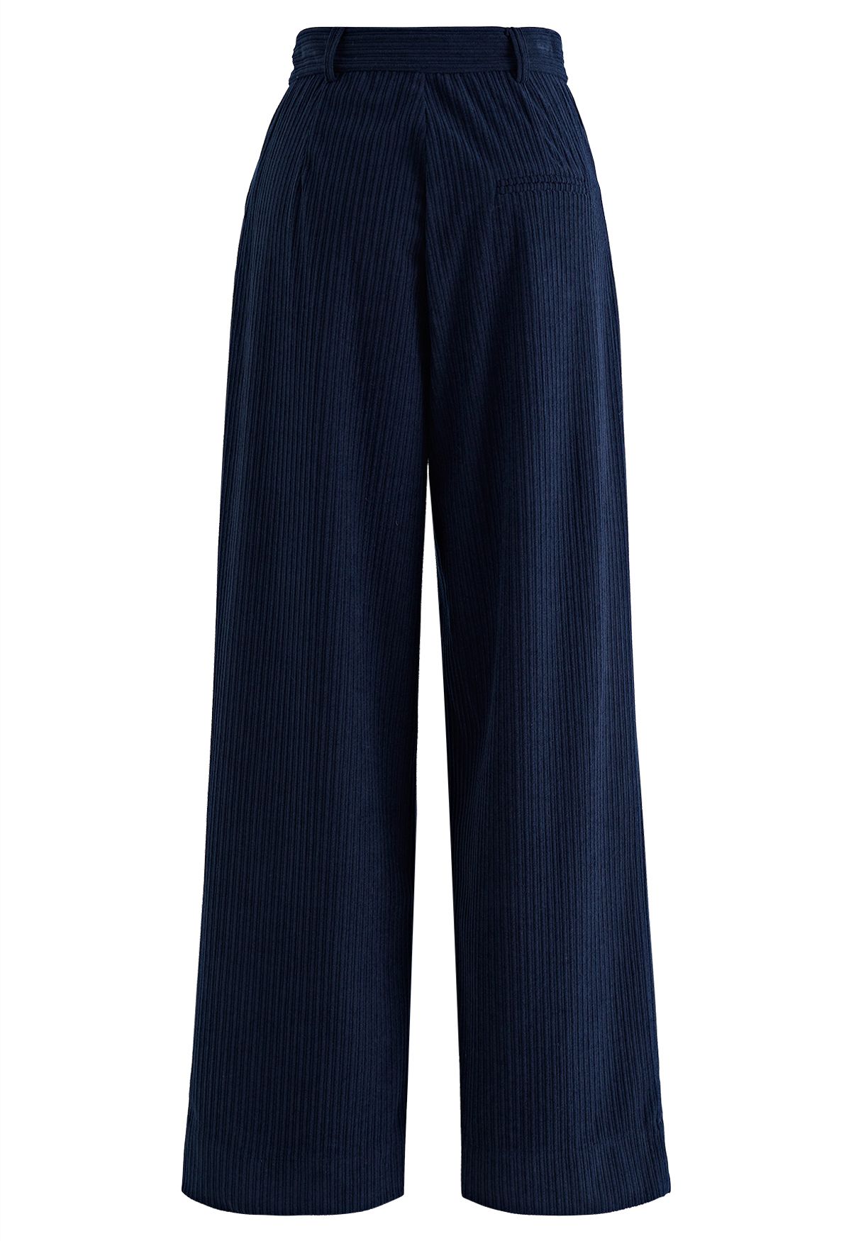 Corduroy Straight-Leg Pants in Navy