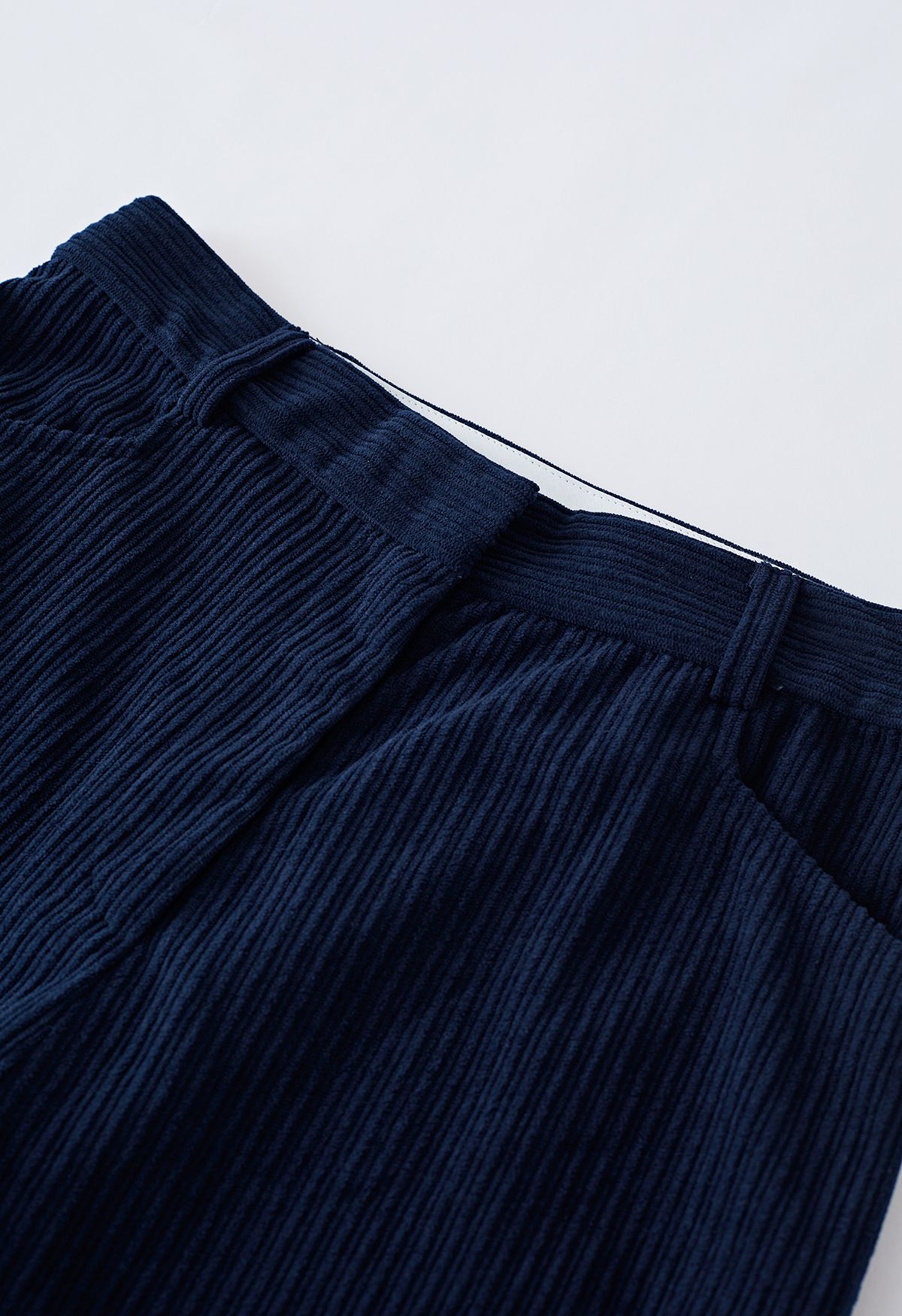 Corduroy Straight-Leg Pants in Navy