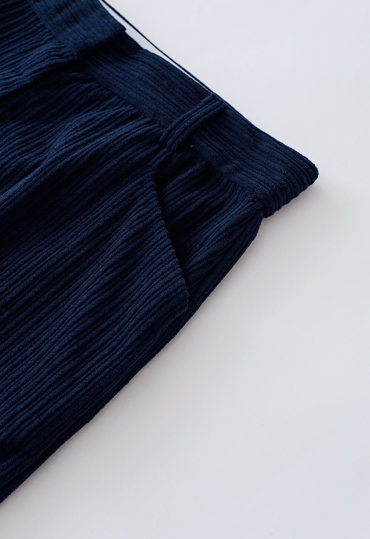 Corduroy Straight-Leg Pants in Navy