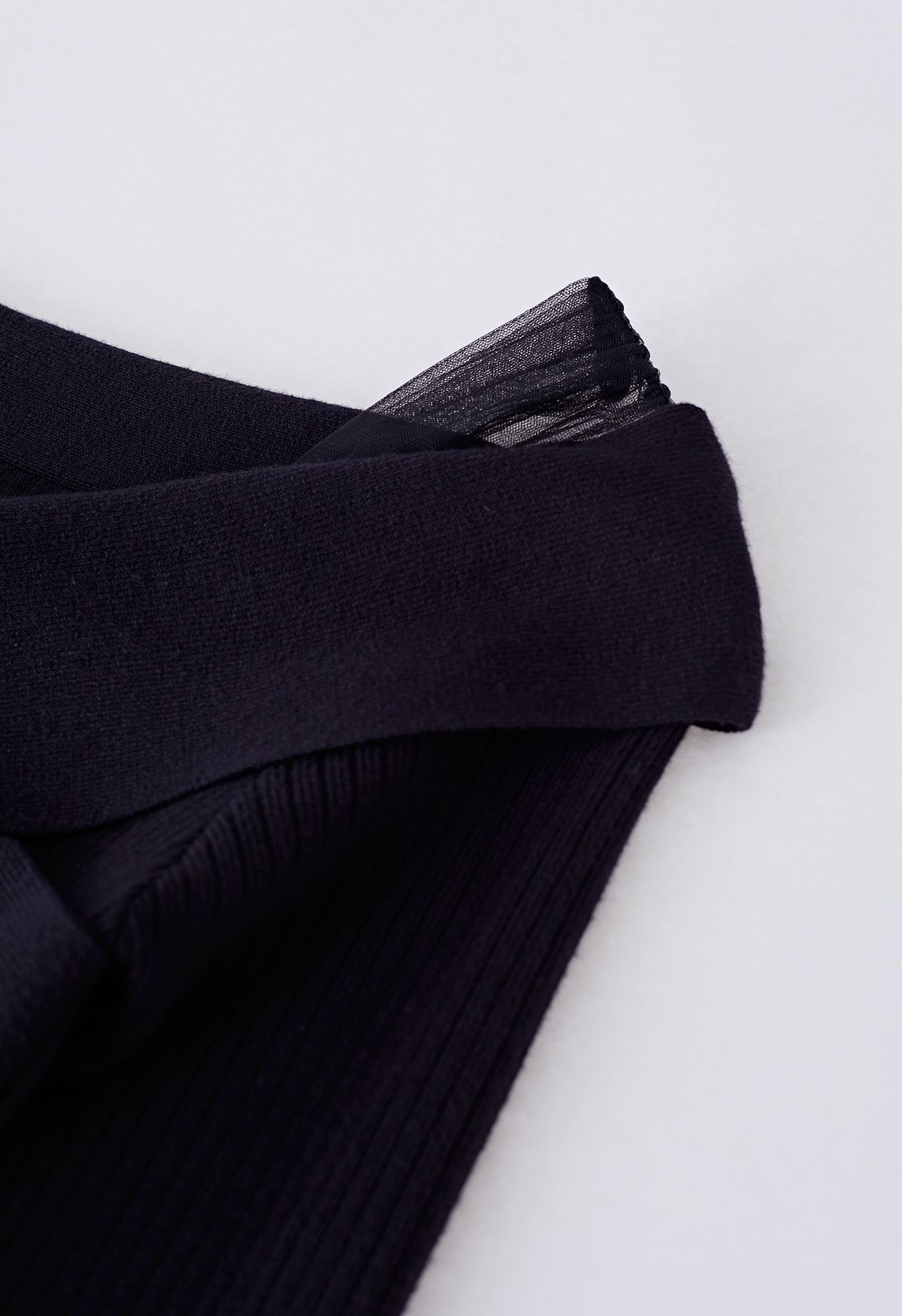 Crisscross Mesh Shoulder Knit Dress in Black - Retro, Indie and Unique ...