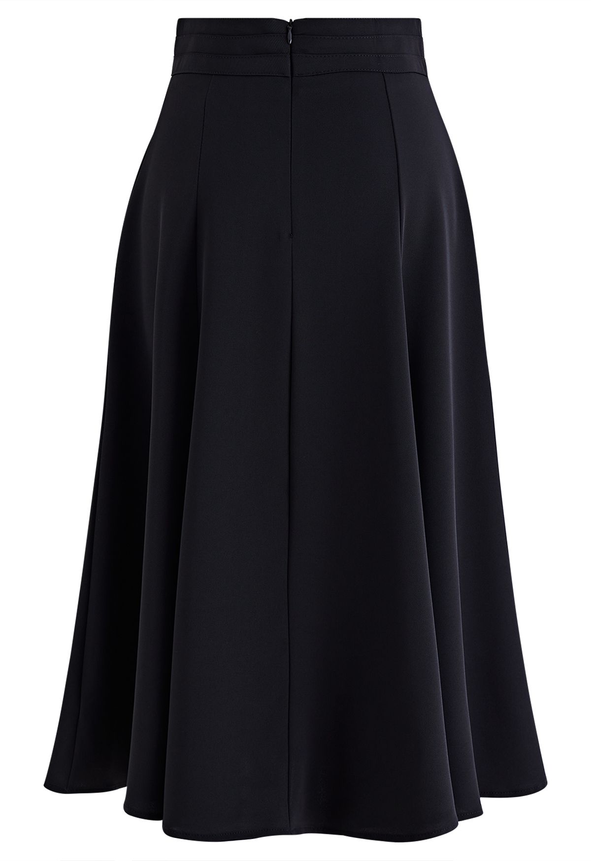 Black High Waist Flare Midi Skirt - Retro, Indie and Unique Fashion