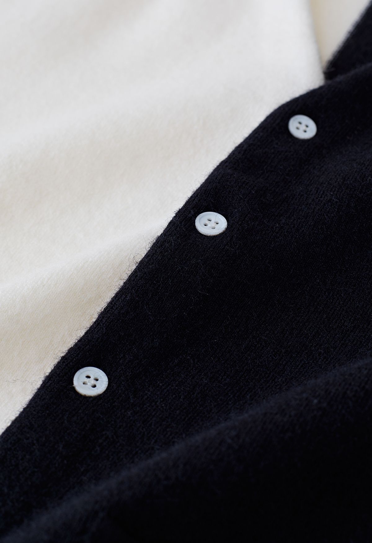 Bicolor V-Neck Button-Up Cardigan in Black - Retro, Indie and Unique ...