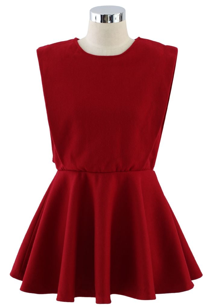 Open Back Skater Dress in Red