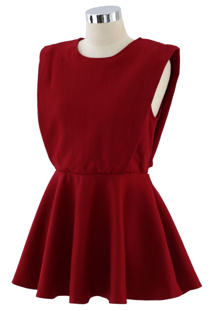 Open Back Skater Dress in Red