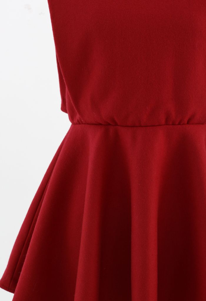 Open Back Skater Dress in Red