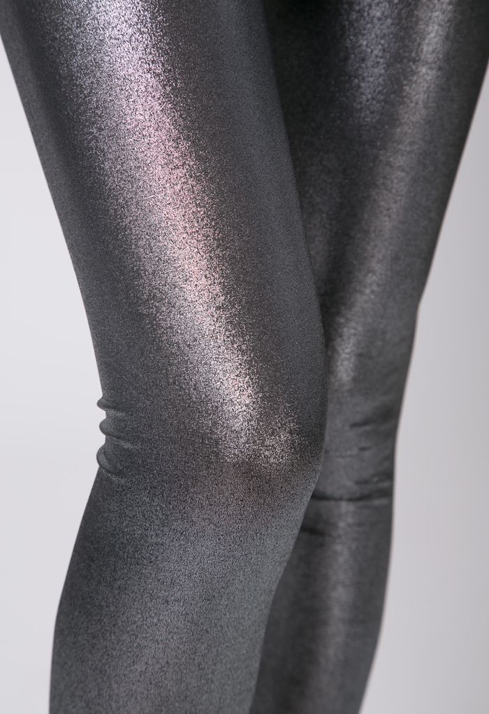 Silver Metallic Legging - Retro, Indie and Unique Fashion