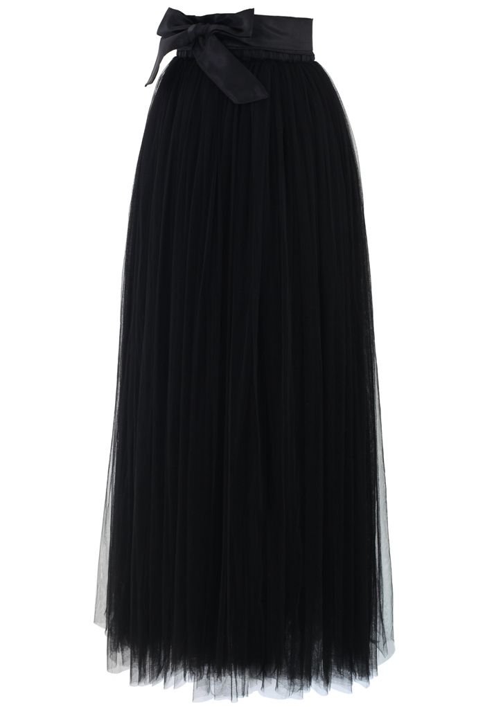 Amore Maxi Tulle Prom Skirt in Black - Retro, Indie and Unique Fashion