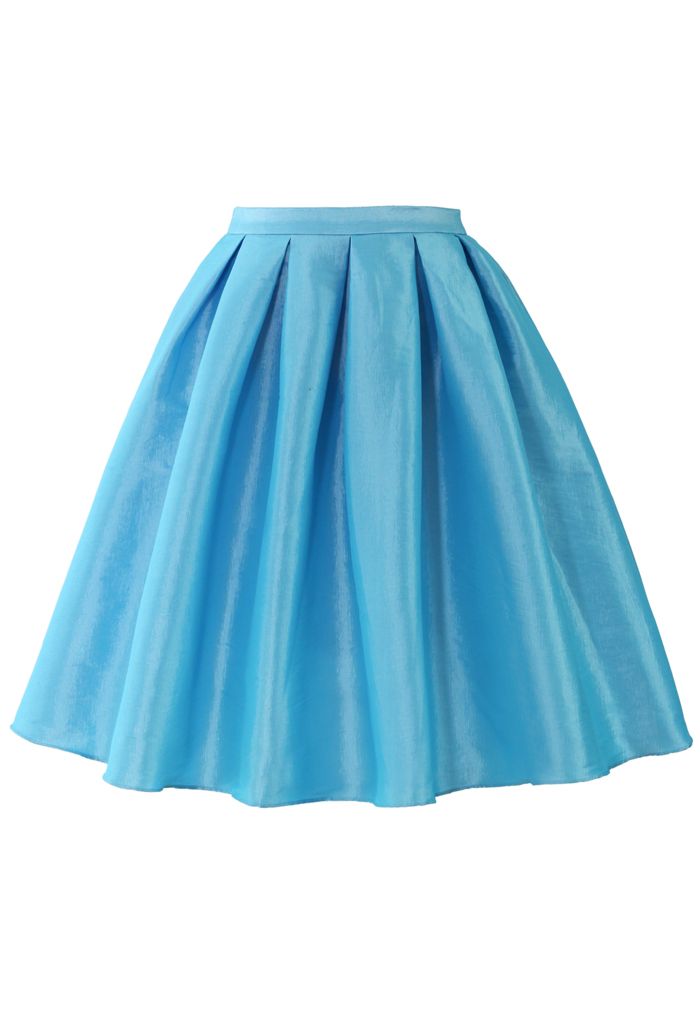 Sky Blue A-line Midi Skirt