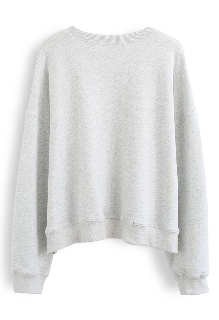 Love Yourself Slouchy Sweatshirt in Grey