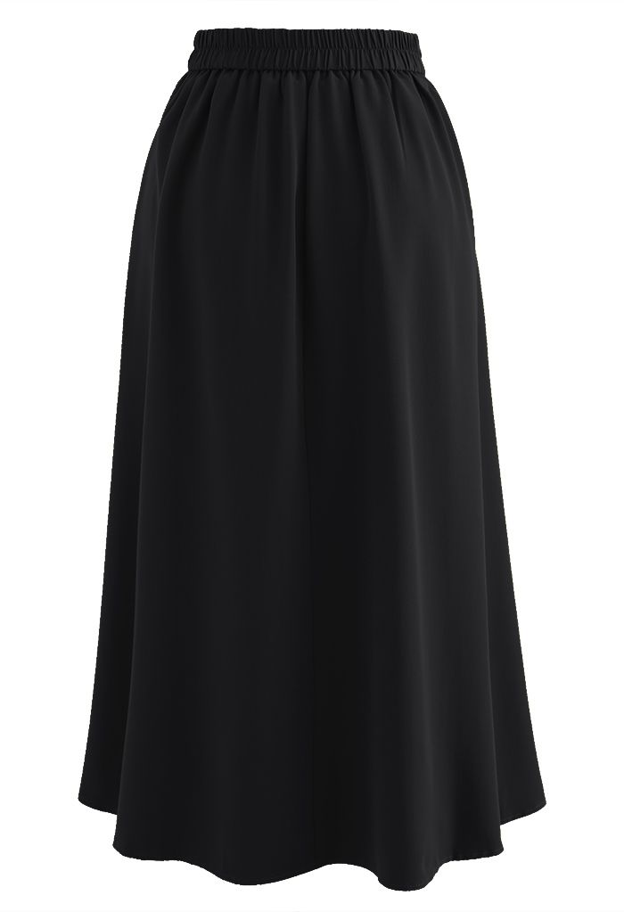 Side Pocket Pleated Skirt in Black - Retro, Indie and Unique Fashion