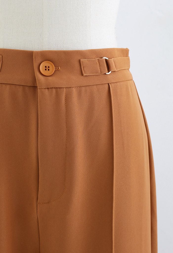 Seamed Front Straight Leg Pants in Orange