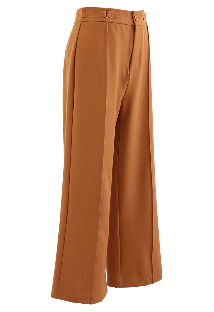 Seamed Front Straight Leg Pants in Orange