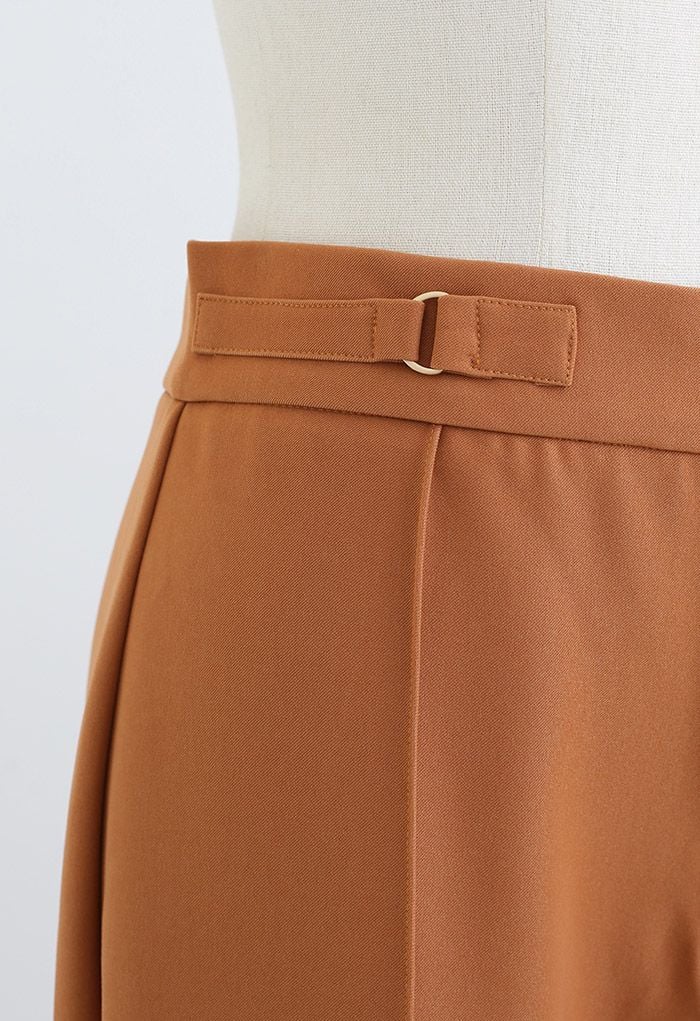 Seamed Front Straight Leg Pants in Orange