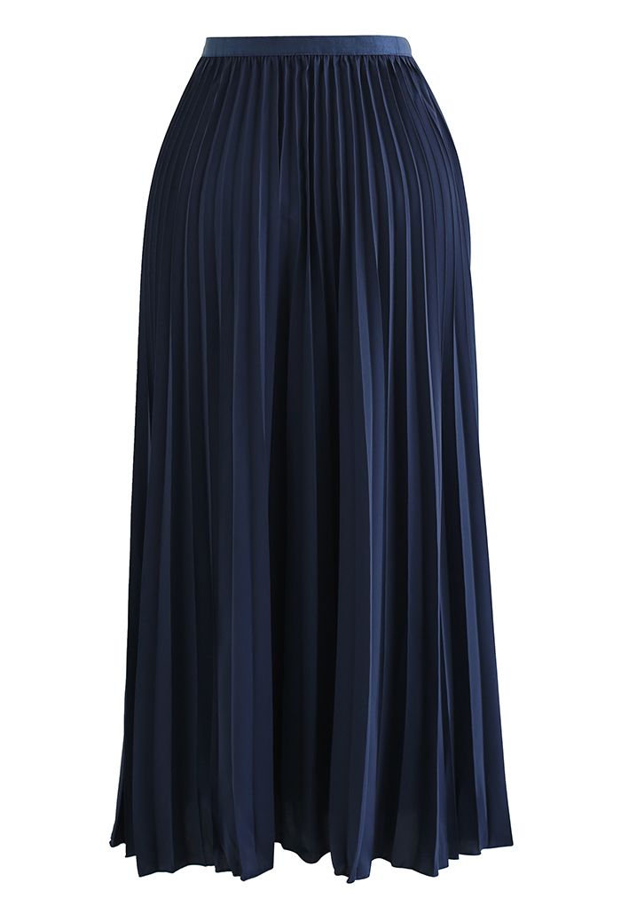Simplicity Pleated Midi Skirt in Navy - Retro, Indie and Unique Fashion