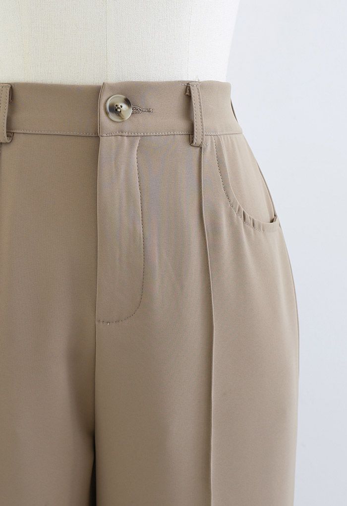 Breezy Solid Color Casual Pants in Light Tan - Retro, Indie and Unique ...