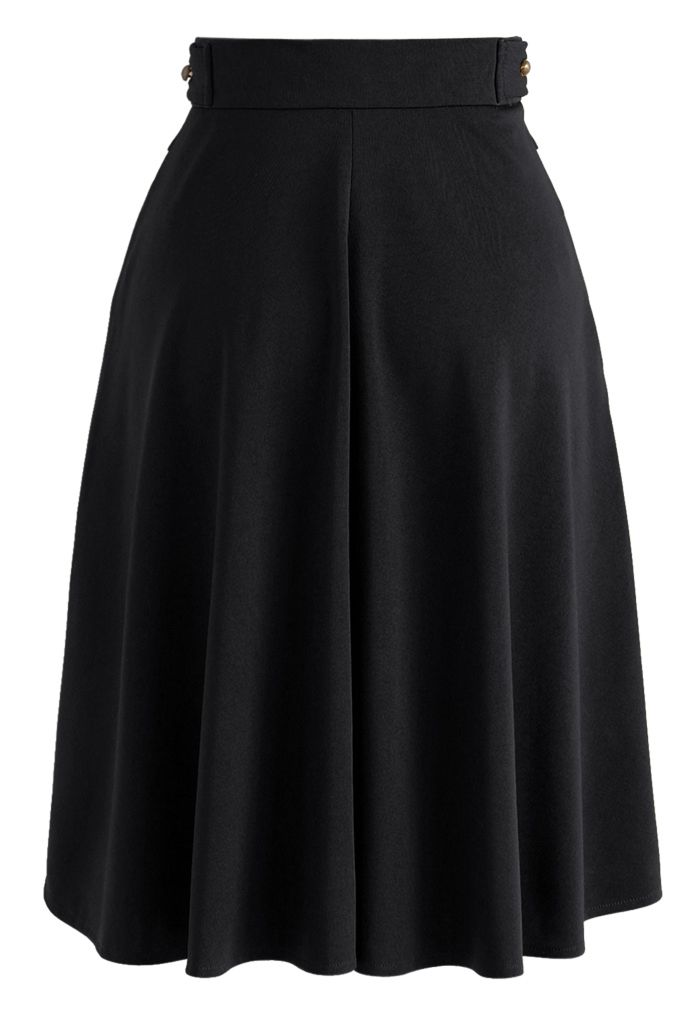 Basic Full A-line Skirt in Black - Retro, Indie and Unique Fashion