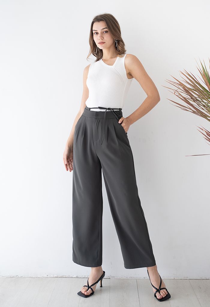 Self tie shop wide leg pants