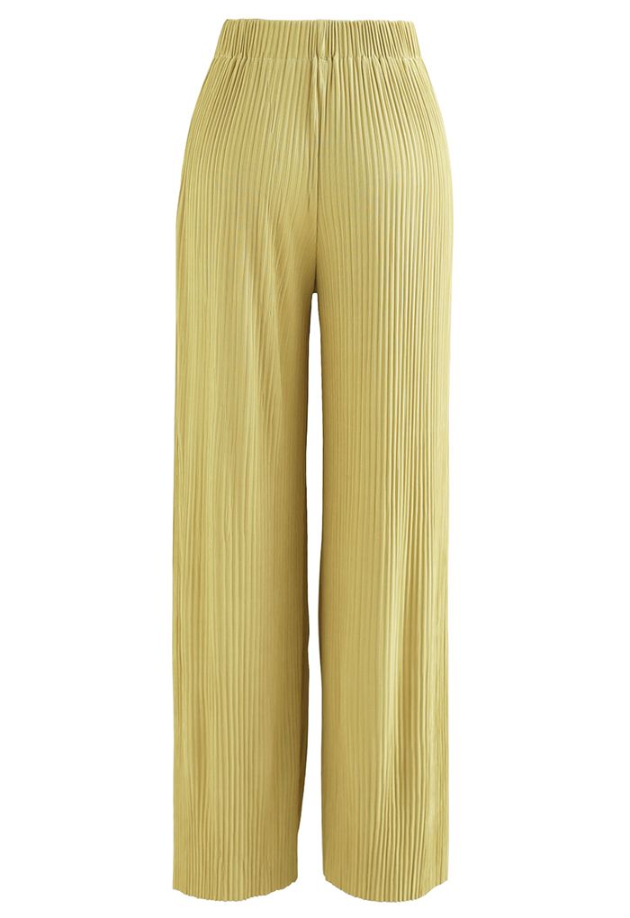 High-Waisted Ribbed Pants in Mustard - Retro, Indie and Unique Fashion