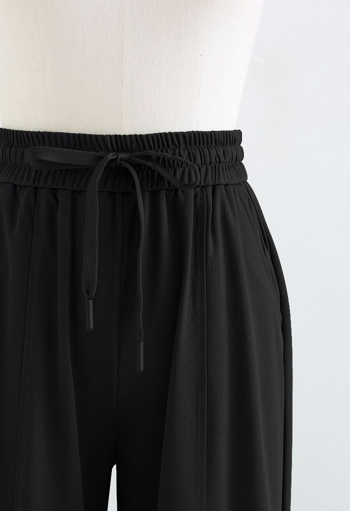 Casual Side Pocket Wide Leg Pants in Black - Retro, Indie and Unique ...