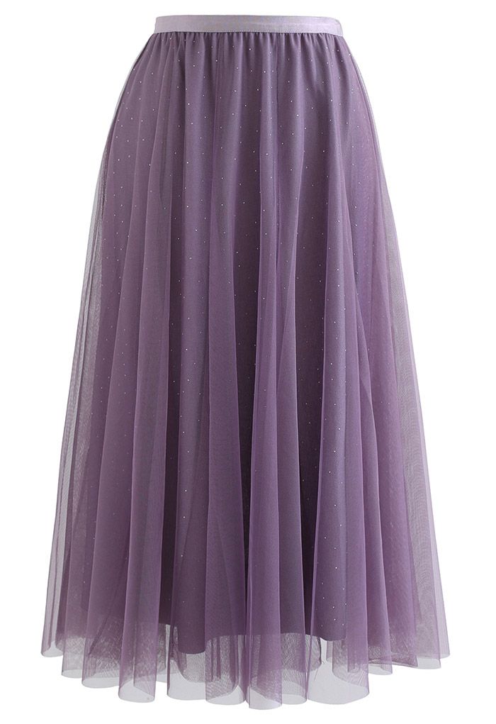 Rambling Crystal Decor Tulle Skirt in Purple - Retro, Indie and Unique ...