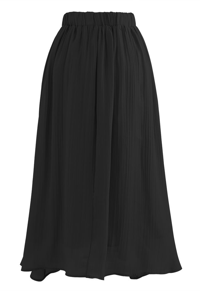 Simplicity Solid Color Textured Skirt in Black