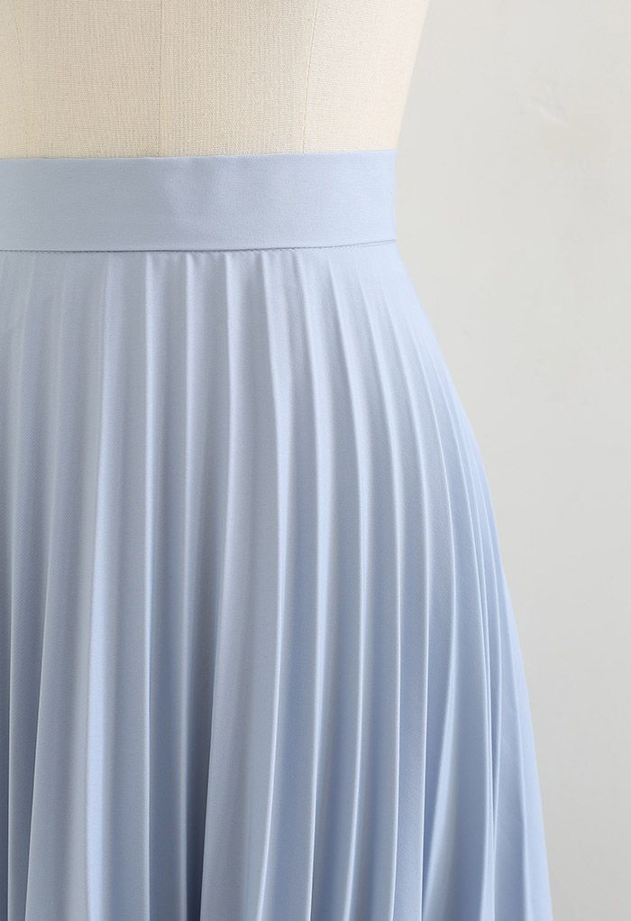 Two-Tone A-Line Pleated Skirt in Blue - Retro, Indie and Unique Fashion