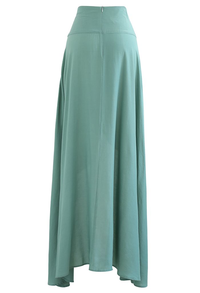 Lazy Summer Flap Front Hi-Lo Maxi Skirt in Teal - Retro, Indie and ...