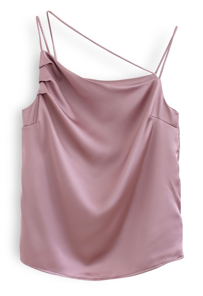 EAGLEG Draped Collar Drawstring Side Tank Top womens camisole tank tops  (Color : Dusty Pink, Size : XL) : : Fashion