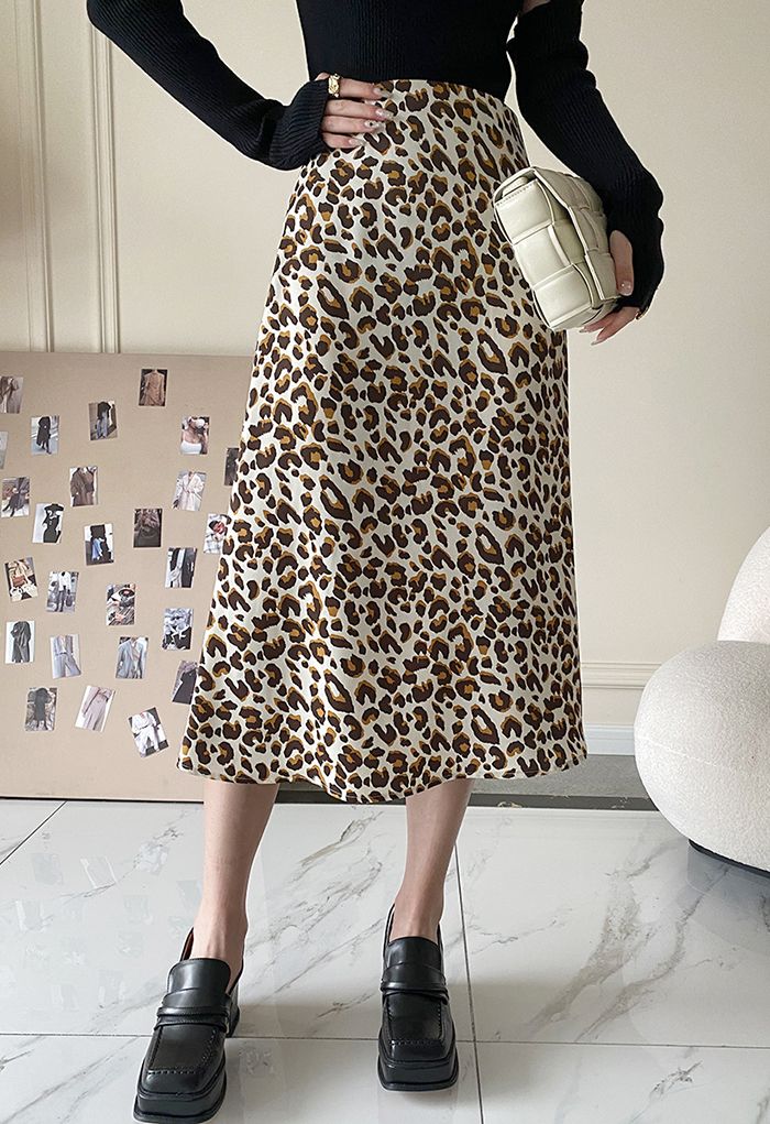 African Leopard Print Midi Skirt - Retro, Indie and Unique Fashion