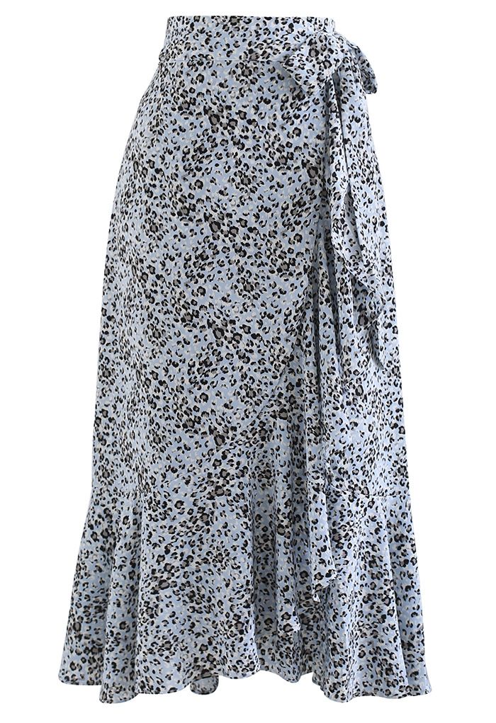 Leopard Print Tie-Waist Asymmetric Flap Skirt - Retro, Indie and Unique ...
