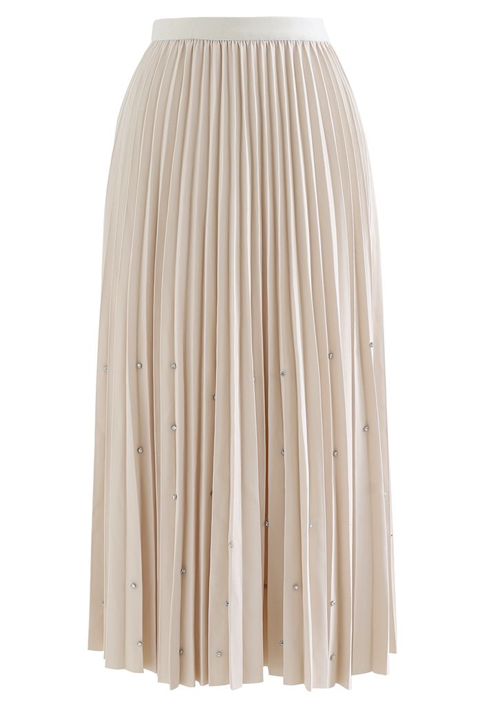 Scattered Gems Pleated Midi Skirt in Ivory - Retro, Indie and Unique ...