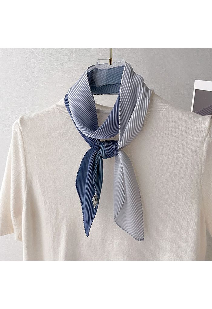 Silk Feeling Gradient Pleated Ribbon Scarf - Retro, Indie and Unique ...