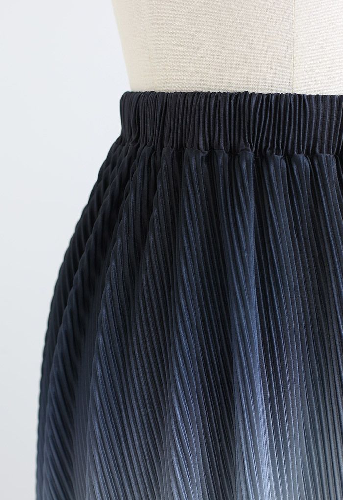 Charming Gradient Pleated Maxi Skirt - Retro, Indie and Unique Fashion