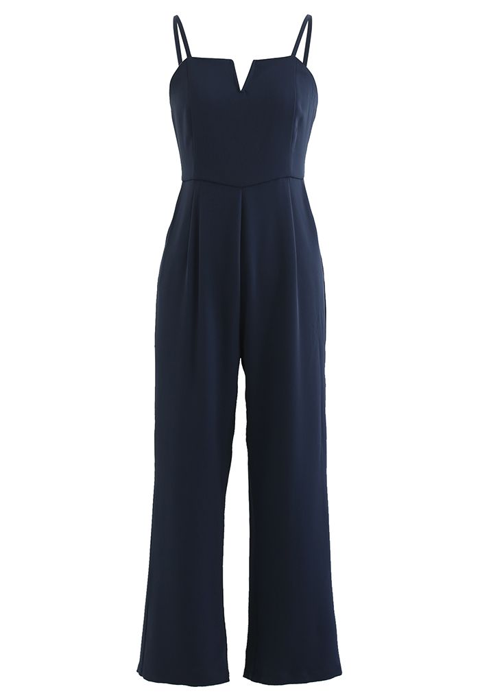 in Navy - Unique Neatness Retro, Cami Eternal Jumpsuit Indie and Fashion