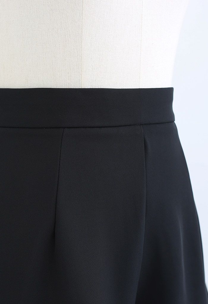 Tiered Organza Lining Drape Shorts in Black - Retro, Indie and Unique ...