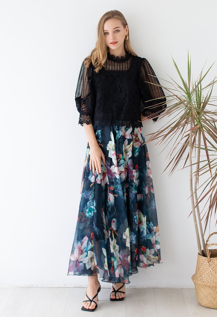 Chicwish Marvelous-floral-maxi-skirt-in-green 2024