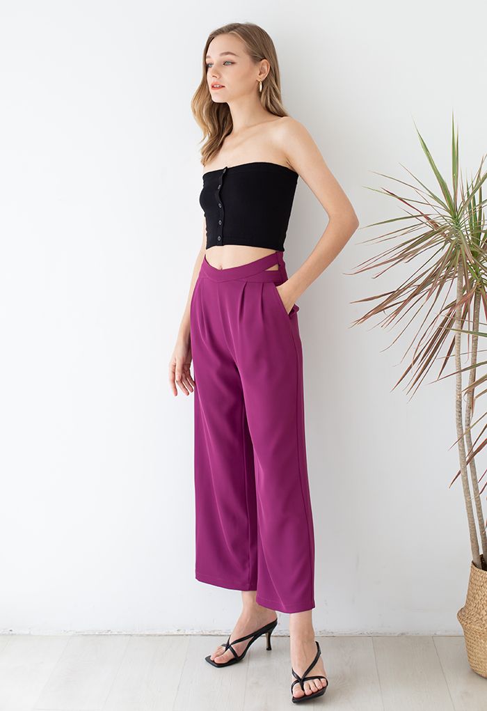 Zara Pants Wide Leg Flowing Trousers Pleated Women's Size Extra Small Lilac
