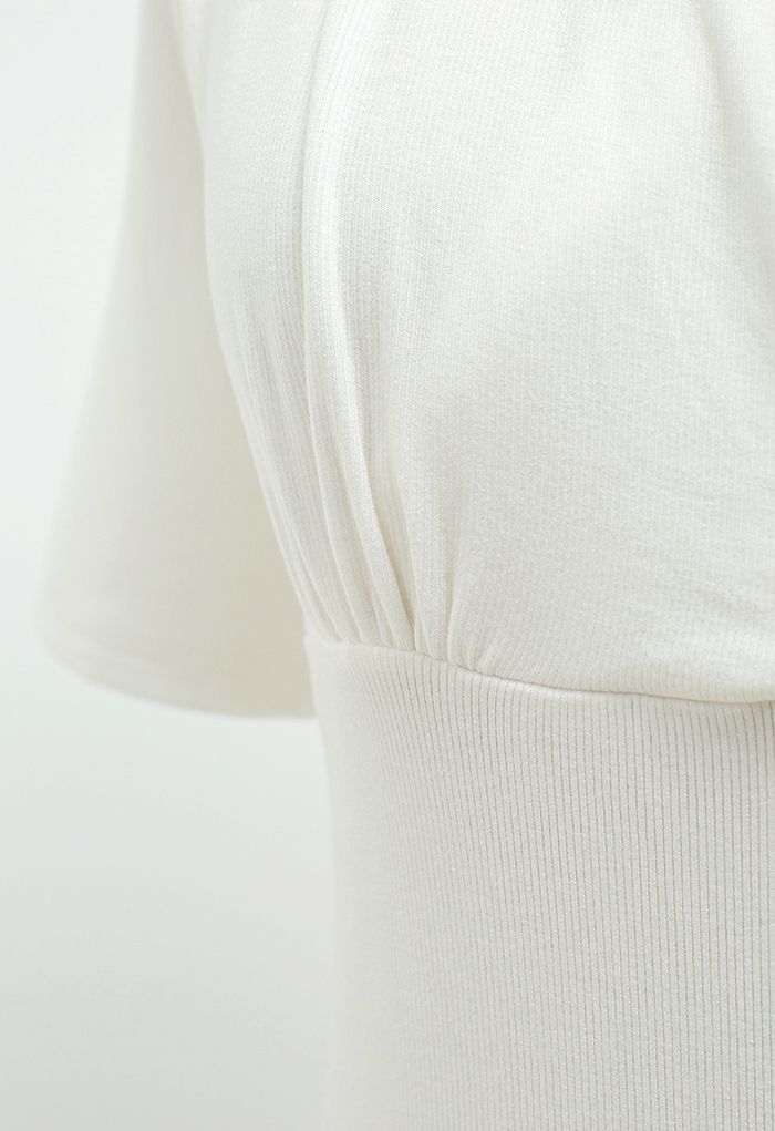 Cozy-Soft Cotton Wrap Top in White