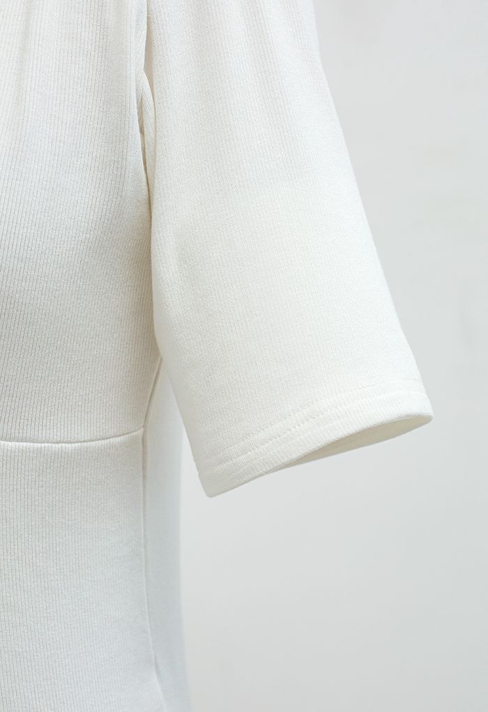 Cozy-Soft Cotton Wrap Top in White