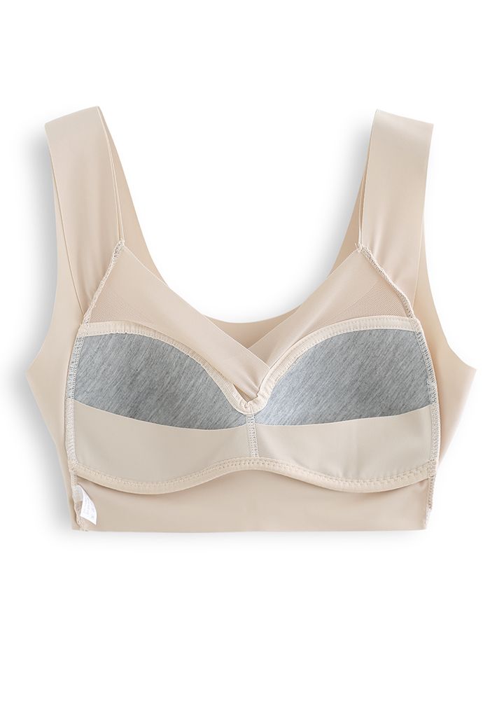 Full-Coverage Wirefree Bra Top in Nude - Retro, Indie and Unique