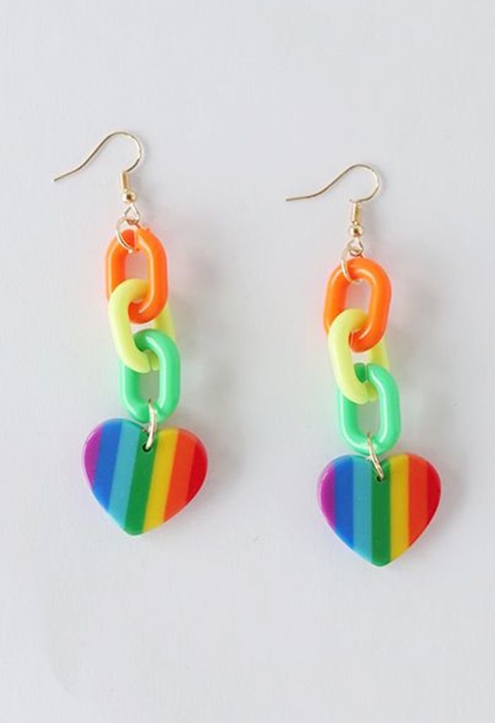 Rainbow Heart Earrings - Retro, Indie and Unique Fashion