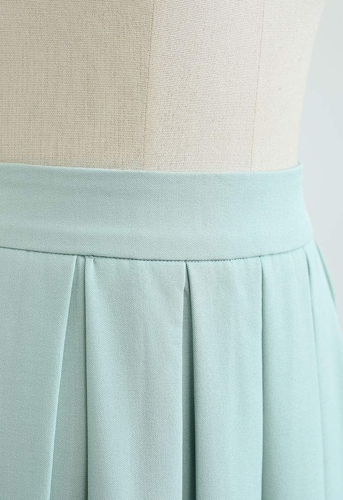 Pastel Candy Front Pleated Midi Skirt in Mint - Retro, Indie and Unique ...