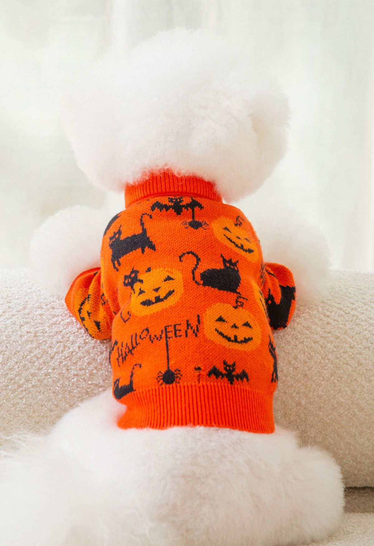 Halloween Vibe Jacquard Puppy Dog Sweater