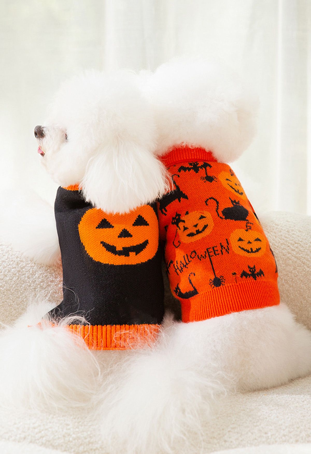 Pumpkin Jacquard Puppy Dog Sweater