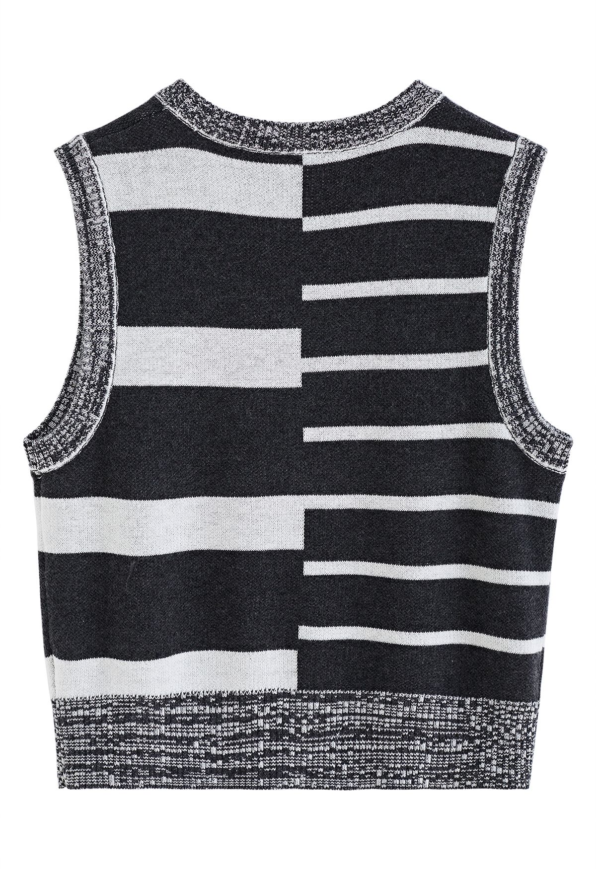 Two-Tone Keyboard Pattern Knit Tank Top in White - Retro, Indie and ...