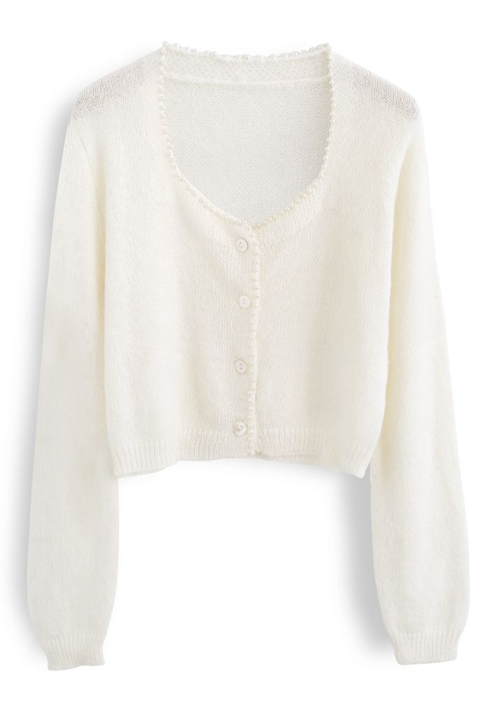 White edge outlet to edge cardigan