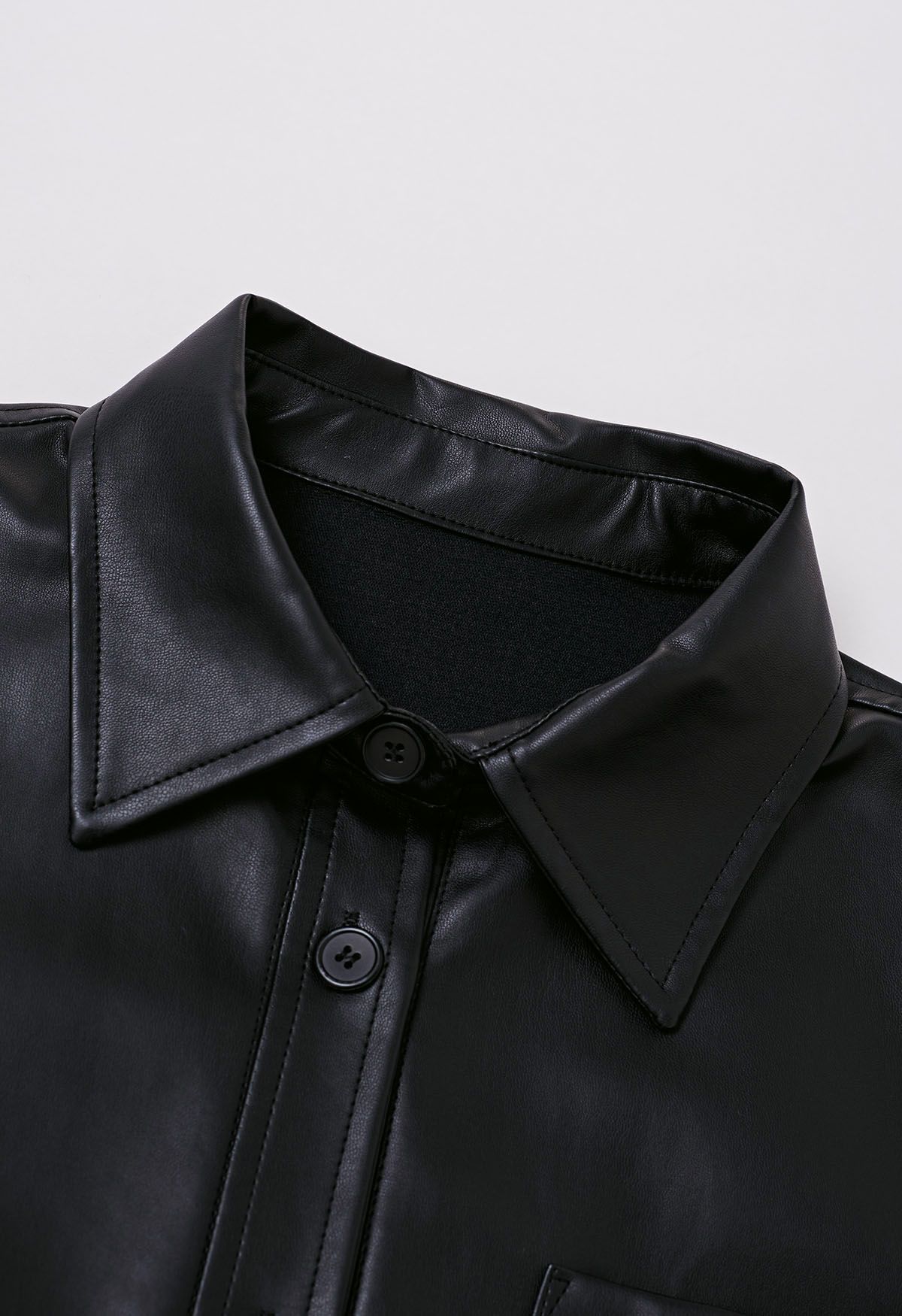 Chicwish Stud Button Faux Leather Moto Jacket