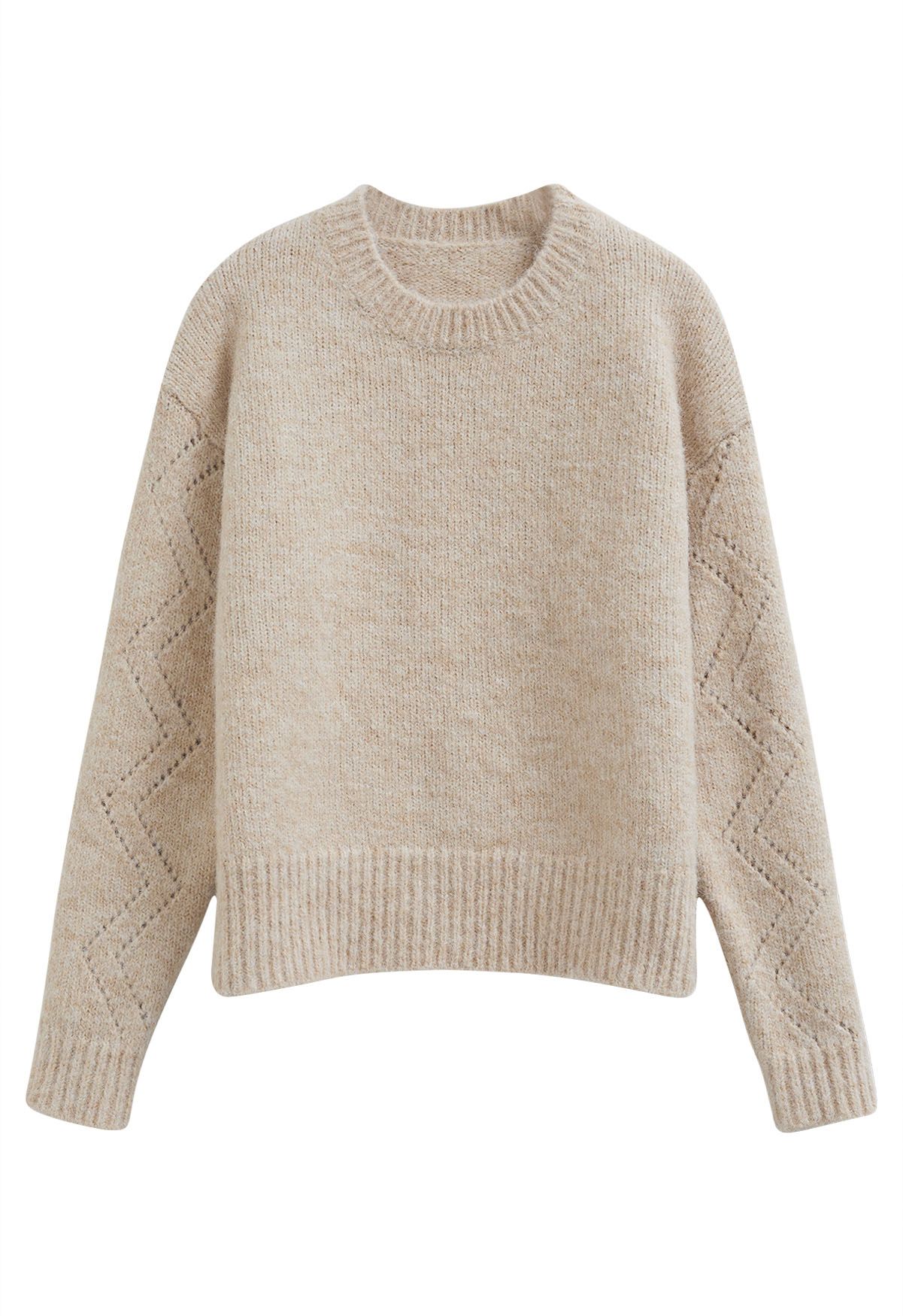 Snug Zigzag Sleeve Knit Sweater