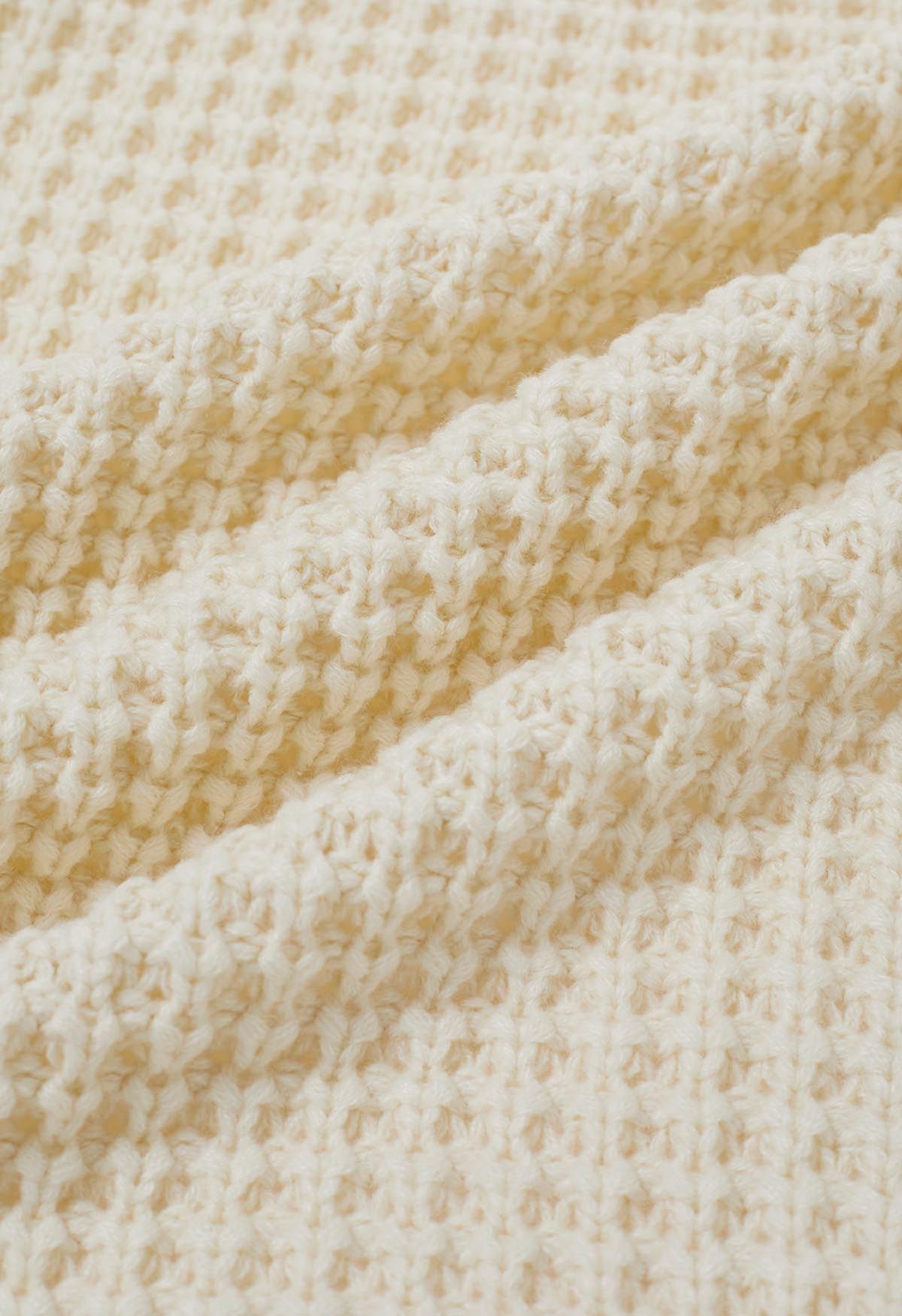 Cream Waffle Weave Knit 