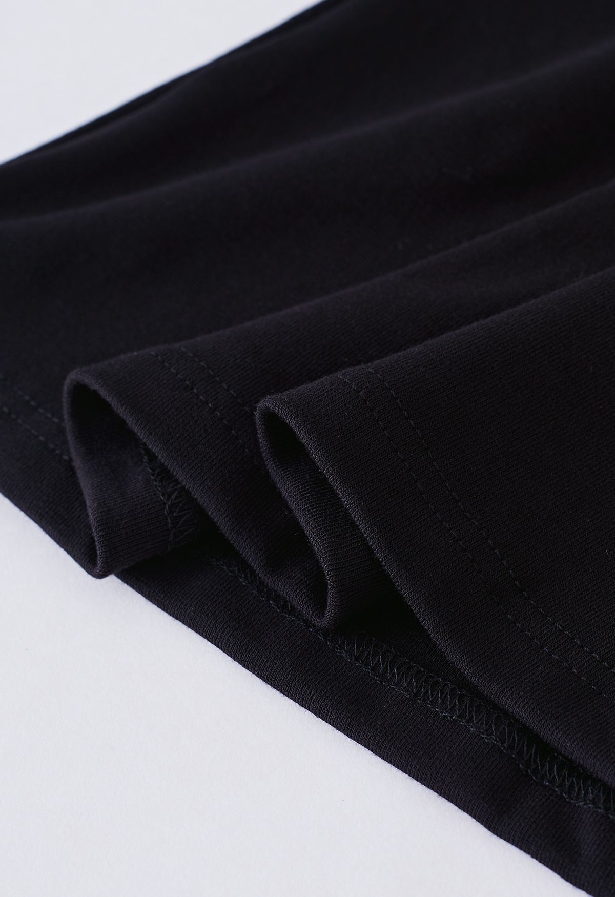 Seam Detail Soft Cotton Top in Black - Retro, Indie and Unique Fashion